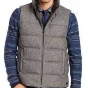 Hugo Boss Darnom  Virgin Wool Blend Reversible Vest with Down Blend Filling